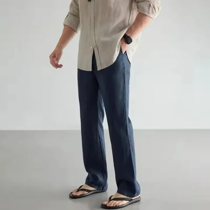 100%25%20Cotton%20Linen%20Men%20Running%20Pants%20Sportswear%20Jogging%20Sweatpants%20Thin%20Tracksuit%20Gym%20Fitness%20Trousers%20Training%20Sport%20Pants%20Men%20-%20Image%205