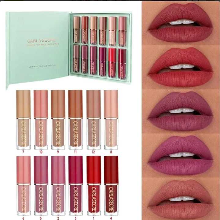 Carla Secret Thanks For The Love Matte Lipgloss 12Pcs Set
