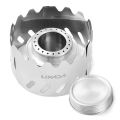 Mini Backpacking Stove 80ml Aluminum Alcohol Burner with Small Stainless Steel Windshield Portable Camp Stove Hiking Survival. 