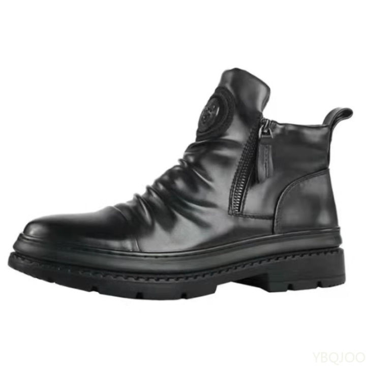 New%20Spring%20Luxury%20Minimalist%20Men%20Ankle%20Boots%20Fashionable%20Versatile%20High%20Top%20Shoes%20Zipper%20Retro%20Comfortable%20Men's%20Boots%20-%20Image%203
