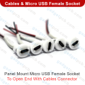 15pcs Panel Mount Micro USB Female Socket To Open End With Cables Connector DIY Better Smart Work. 