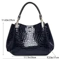 Women's Bag Large Capacity Tote Daily Commute Women's Shoulder Bag Crocodile Print Bright Face Handbag Shopping. 