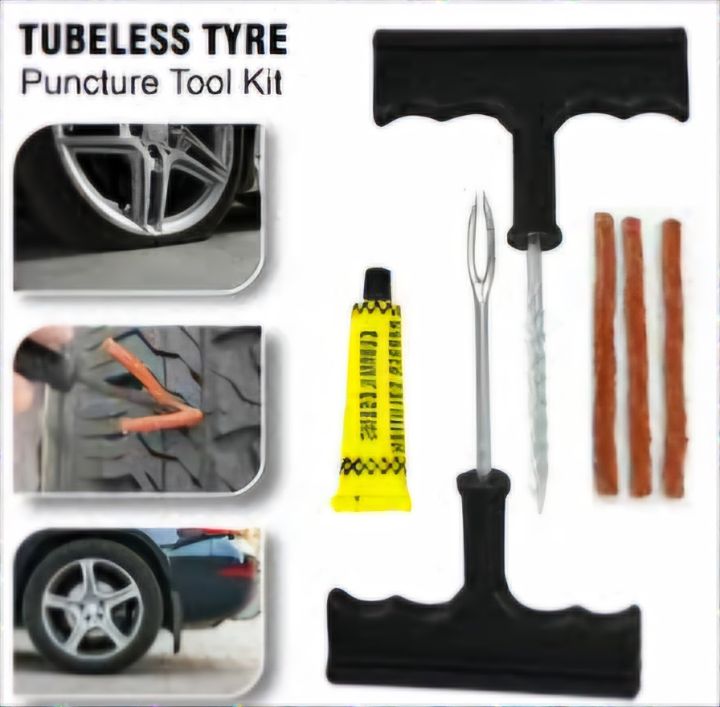 Tubeless Tire Tyre Puncture Plug Repair Tool Kit for Auto, Bike or Cars