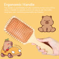 Cute Cartoon Capybara Air Cushion Hair Brush - Happy Balloons & Stars Design, Portable Daily Hair Care Comb.