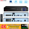 4K 10CH NVR 4/8Port POE For 8MP 5MP 4MP Onvif IP Camera Security System Audio Surveillance Video Recorder Compatible HIK Dahua. 