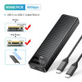 ORICO M.2 NVMe SSD Enclosure 10Gbps USB 3.2 Gen2 Case Box Simple Design Tool-free Support UASP for NVMe SATA SSD Gamers. 