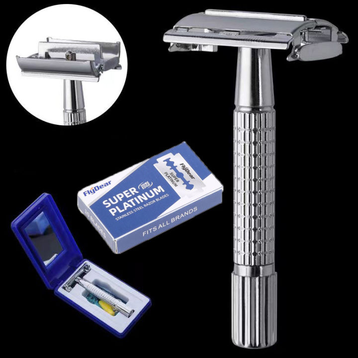 YUNCHi Razor for Men Traditional Classic Butterfly Double Edge Shaving ...