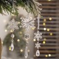 5/10Pcs Christmas Decoration Crystal Snowflake Hanging Xmas Tree Pendant Ornaments for Home Decor Party 2025 New Year Supplies.