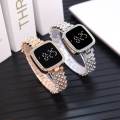 Stylish Women’s Luxury Diamond Watch – Stainless Steel Band LED Touch Electronic Watch. 