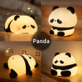 USB Rechargeable LED Night Light Cute Cartoon Panda Silicone Lamp Timing Function Desk Bedside Decor Children Nightlight Gift. 