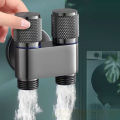 Zinc Alloy Angle Valve Wall Mount Toilet Washing Machine Tap One In Two Out Water Cleaning Faucet Bathroom Toilet Accessories. 