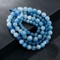 Natural Aquamarines Stone Beads Blue Round Gemstone Bead for DIY Bracelet Necklace Charms Jewelry Making Beaded Accessories.