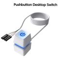Pushbutton Desktop Switch PC Computer Motherboard External Start Power ON/OFF Button Extension Cable LED Lights For Home Office. 