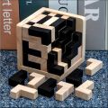 3D Cube Puzzle Luban Interlocking Creative Educational Wooden Toy Brain IQ Mind Early Learning Game  For Children Letter 54. 