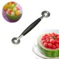 LMETJMA Stainless Steel Double Ended Headed Fruit Icecream Ball Spoon Diameter Melon Baller Fruit Vegetable Tools PY0039. 