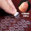 3 Sheets (96pc) Double Sided Tape Clear Nail Stickers Adhesive Tabs Glue Acrylic Nails Press Self-Adhesive Nail Adhesive Tabs Stickers. 