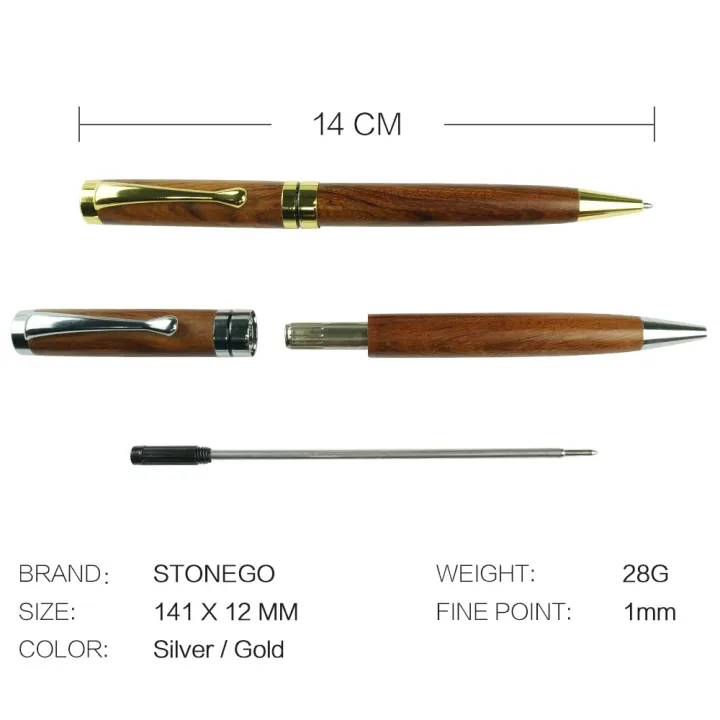STONEGO%20Wooden%20Twist%20Ballpoint%20Pen,%20Retractable%20Roller%20Ball%20Pens%20Smooth%20Writing%20Signature%20Executive%20Business%20Ball%20Pen%20-%20Image%205