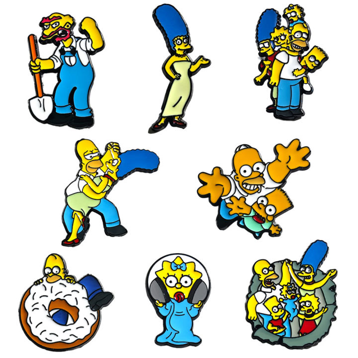 8Pcs%20Simpsons%20Family%20Homer%20Marge%20Bart%20Lisa%20Maggie%20Enamel%20Pins%20Cartoon%20Character%20Brooches%20for%20Backpacks%20Badges%20Fashion%20Jewelry%20-%20Image%207