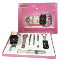 Fashion Smart Watch Gift Box Set + Diamond Quartz Watch + Necklace + Earrings + Ring + Bracelet. 