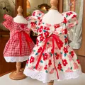 Summer Pet Dress Floral Pattern Plaid Skirts Cat Princess Dresses Chihuahua Yorkie Sweet Skirts Puppy Dog Costume Pet Supplies. 