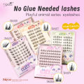 Yelix﻿ Self-adhesive Cluster Lashes Cat Eye Lashes DIY Eyelash Extension NO Glue Lashes Reusable Manga False Eyelashes. 