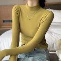 2025 New Knitted Half-turtleneck Pullovers Women Bottom Shirts Sweater Jumper Elegant Korean Fashion Long-sleeved Tops Knitwear.
