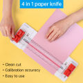 KW-trio 4in1 Mini Paper Trimmer Rotary Cutter 23cm Cut Length for A3 A4 Paper Width Desktop Paper Cutting Machine with Auxiliary. 