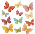 12 Pcs 3D Butterfly Wall Decor, 3 Sizes Double Layers Butterfly Wall Decals Stickers for Bedroom Wedding Party Decorations Baby Show Room Decors DIY Gift. 