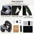 Men's Anti-Theft Chest Bag, Fashionable Motorcycle and Casual Sports Sloping Backpack, Durable Oxford Fabric. 