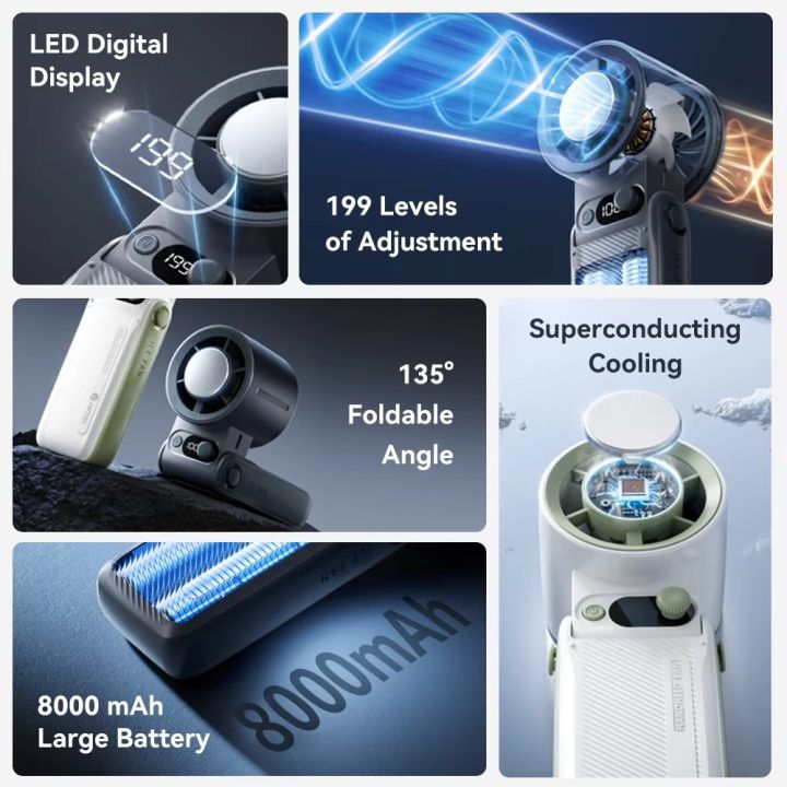 Portable%20Handheld%20Turbo%20Fan%20199Gear%20Strong%20Wind%20Speed%20LED%20Digital%20Display%20135%C2%B0Foldable%20Outdoor%203-in-1%20Handheld%20Fan%208000mAh%20F5PRO%20-%20Image%202