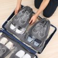 Non-Woven Fabric Storage Shoe Bag – Drawstring Travel Shoe Organizer, Dustproof & Transparent Household Shoe Cover – 1 Pc. 
