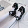 Shoes Lolita shoes Women heels platform mary janes Star Buckle Strap Mary Janes Women Cross-tied Girls Rivet Casual kawaii shoes.