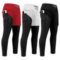 Men's Athletic Quick Dry Dual-Layer Compression Long Trousers Inner Compression Tights & Outer Sport Shorts Gym & Running Gear.