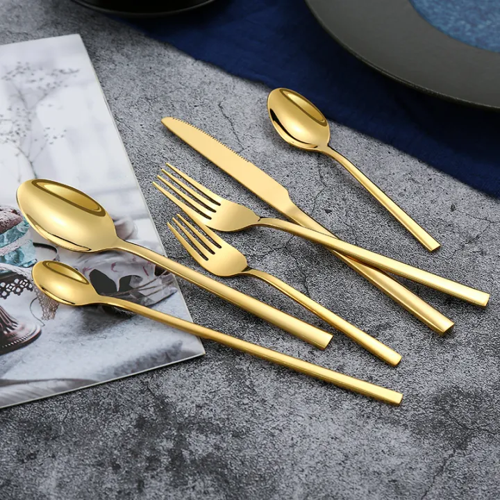 Western%20Tableware%20Black%20Dinnerware%20Set%206%20Pieces%20Cutlery%20Set%20Stainless%20Steel%20Knife%20Fork%20IceTea%20Spoon%20Party%20Classic%20Silverware%20Set%20-%20Image%203