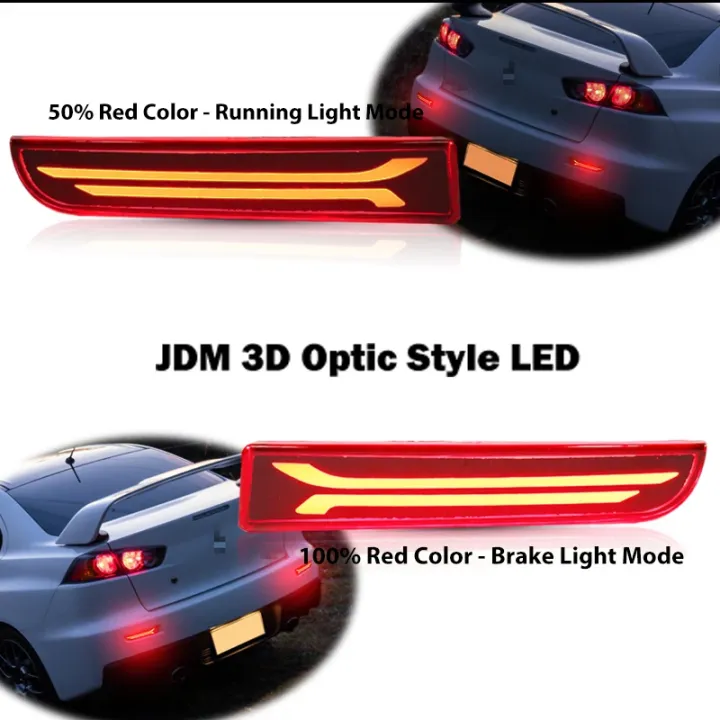 2pcs%20For%20Mitsubishi%20Lancer%20Evo%20X%20Outlander%20Red%20Rear%20Bumper%20Reflector%20Lights%20,Tail/Brake%20Rear%20Fog%20Lamps%20and%20Turn%20Signal%20Light%20-%20Image%205