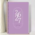 TREES Notebook Promotion 2026-2027 A5 Weekly & Monthly Planner ,Gold coil binding, purple minimalist notebook. 