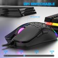 RAIKU G701 Wired 6 Keys Mouse Colorful Lighting Gaming and Office For Microsoft Windows and Apple IOS System.