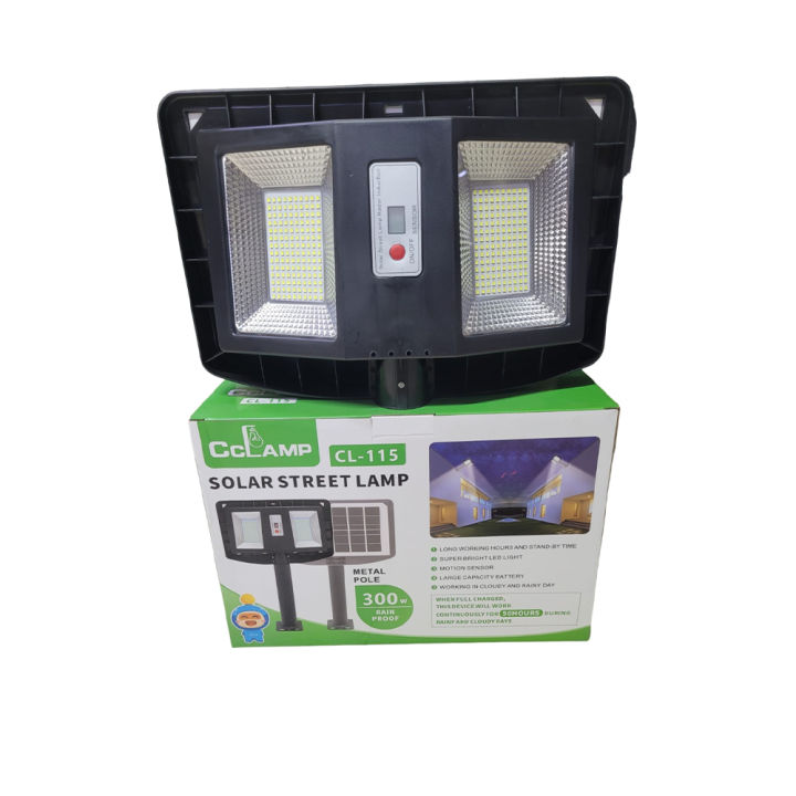 300W Solar Street Lamp CL-115 with Motion Sensor | Rainproof | High Brightness LED Light