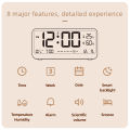 8001-EN Multifunctional Digital Clock LED Brightness Adjustable Temperature Humidity Displaying Alarm Clock with Dual Alarms.
