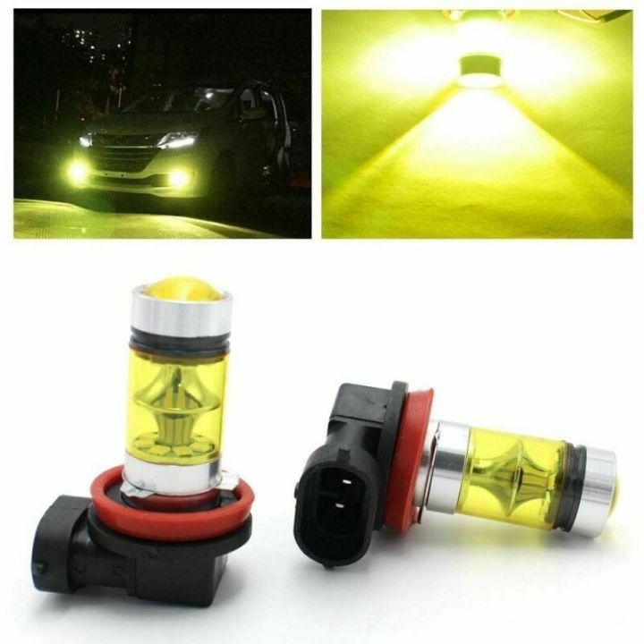 2x%20H11%20H8%20Super%20Bright%20LED%20Bulbs%203000K%20Yellow%20100W%201500LM%20DRL%20Fog%20Light%2020-SMD%20-%20Image%207