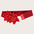 Scarecrow Red Elastic Waist Cover Women's Wide Primordial Year Decoration Belt 100 Pairs Dress Coat Sweater Spring. 