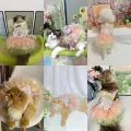 Pet Clothes Cat Puppy Princess Dress Striped Plaid Dresses with Bow for Cats Summer Kitten Dog Sphynx Clothing. 