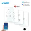 LiwoKit ZigBee 1/2/3/4 Gang Wall Touch Smart Light Switch With Neutral/No Neutral Smart Life/Tuya compatible Alexa lightify. 