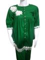 Emerald Elegance: Green Short Shirt with Plazo and White Lace Work. 