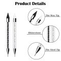Rhinestone Picker Dotting Pen, Dual-ended Rhinestone Gems Crystals Studs Picker Wax Pencil Manicure Nail Art DIY Decoration Tool. 