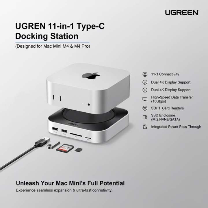 UGREEN 11-in-1 Type-C Docking Station (Mac Mini M4 or M4 Pro ) | Daraz.lk