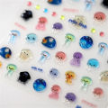 1pcs 5D Kawaii Jelly Series Nail Art Stickers Blue Jellyfish Adhesive Nail Art Decorations Stickers Hot Stamping Manicure Decals. 