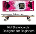 Skateboard Complete 24 Inch Mini Cruiser for Kids, Boys, Girls, Beginners. 