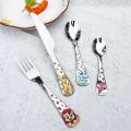 Stainless Steel Children Spoon Fork Animal Cartoon Car Dinosaur Rabbit Cute Fork Children Kids Cutlery Set Tableware Dinnerware. 