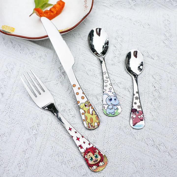 Stainless%20Steel%20Children%20Spoon%20Fork%20Animal%20Cartoon%20Car%20Dinosaur%20Rabbit%20Cute%20Fork%20Children%20Kids%20Cutlery%20Set%20Tableware%20Dinnerware%20-%20Image%202